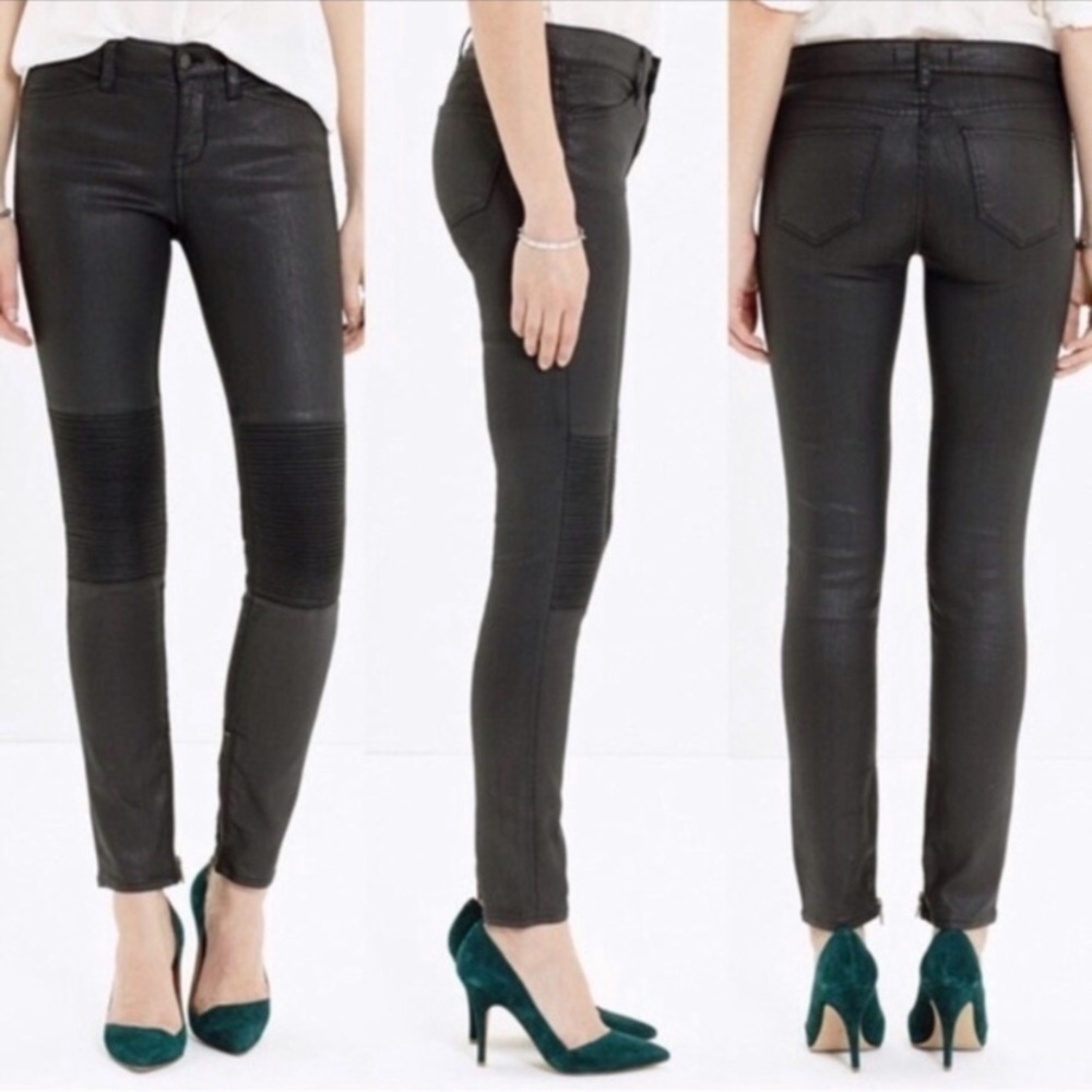 𝅺MADEWELL Skinny Skinny Racetrack Moto Jeans Coated